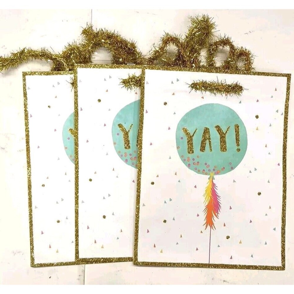 Balloons And Confetti With Colorful Dots Gift Bags Lot Of 3
